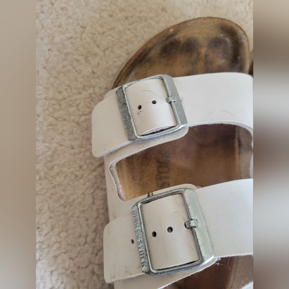 Birkenstock Arizona White Two-Strap Sandals Size 39 - Picture 3 of 8